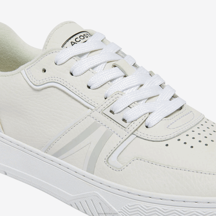Lacoste l001 tênis de couro homens branco e off white 65t 88BL1839 - Image 5