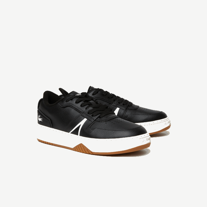 Lacoste l001 tênis de salto alto em couro homens preto e off white 454 88BL1881 - Image 2