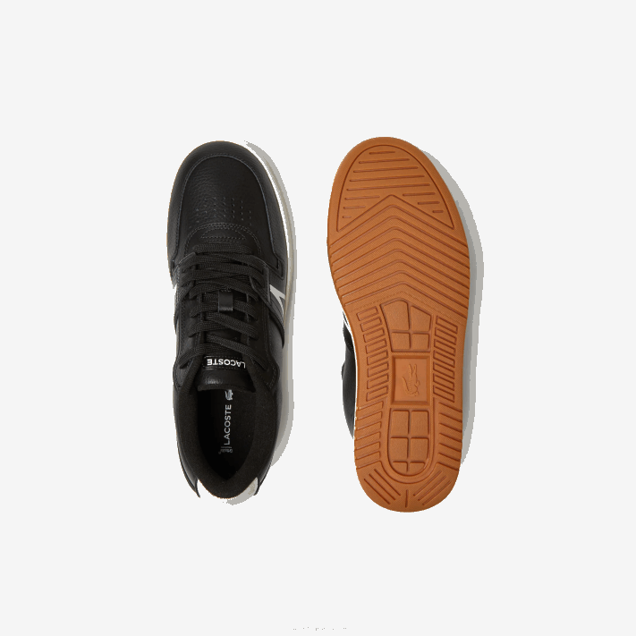 Lacoste l001 tênis de salto alto em couro homens preto e off white 454 88BL1881 - Image 4