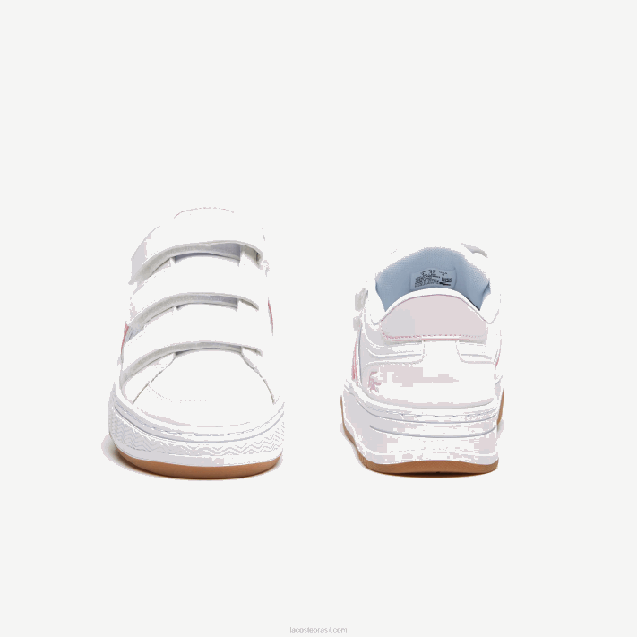 Lacoste l001 tênis sintético juniores branco e rosa b53 88BL3326 - Image 3