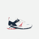 Lacoste l003 sapatilhas têxteis homens branco/marinho e vermelho 407 88BL1799