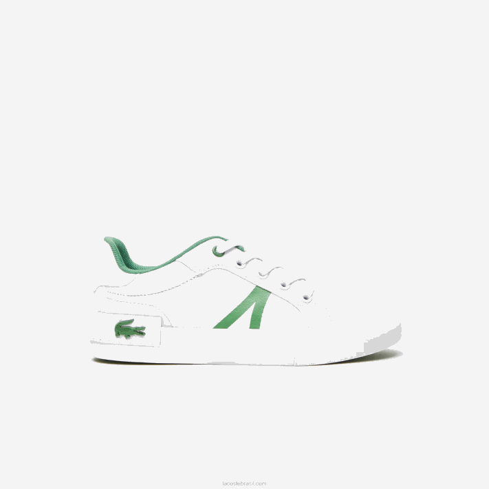 lacoste_l004_sapatilhas_texteis_criancas_branco_verde_082_88bl3060.png Lacoste l004 sapatilhas têxteis crianças branco/verde 082 88BL3060 - Image 1