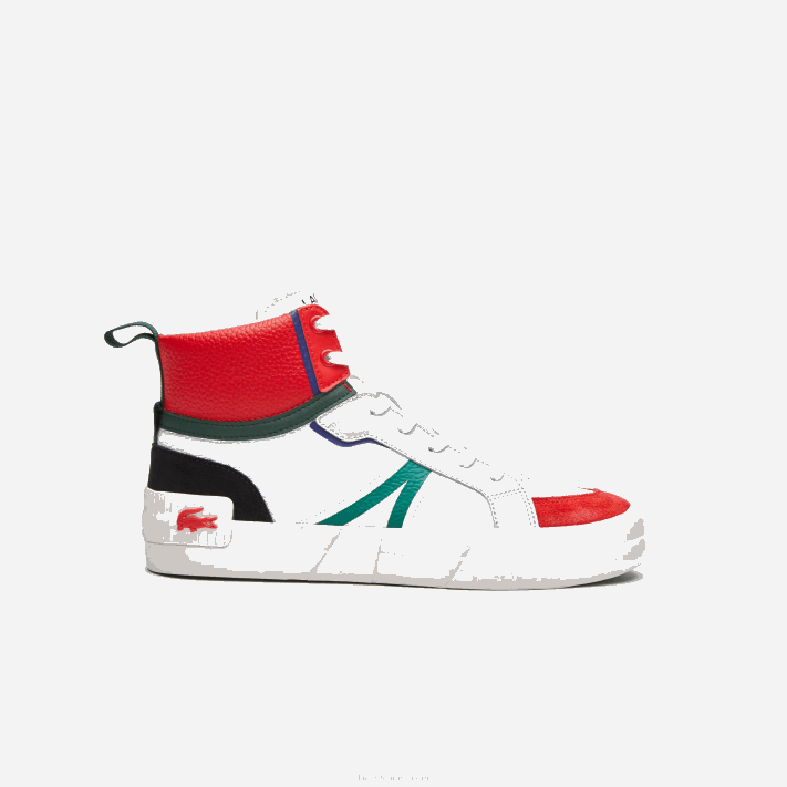 Lacoste l004 tênis mid couro homens branco e vermelho 286 88BL1794 - Image 1