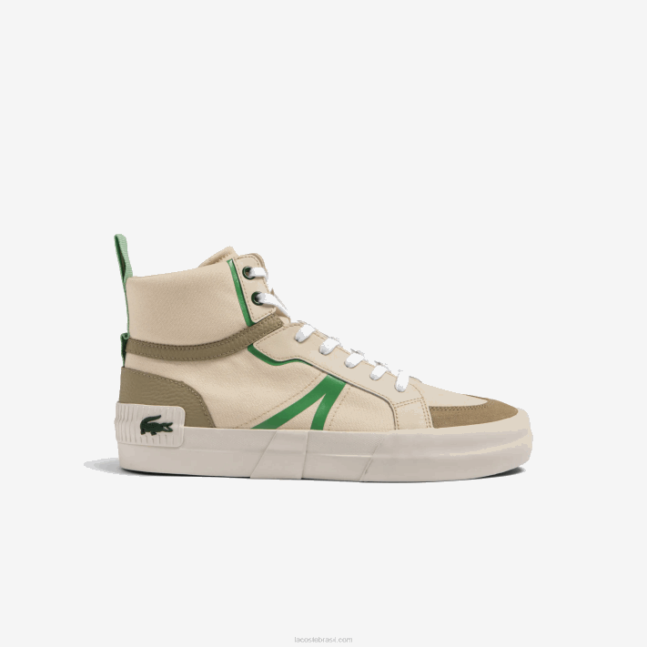 lacoste_l004_tenis_mid_textil_homens_lt_tan_grn_af6_88bl1753.png Lacoste l004 tênis mid textil homens lt tan/grn af6 88BL1753 - Image 1