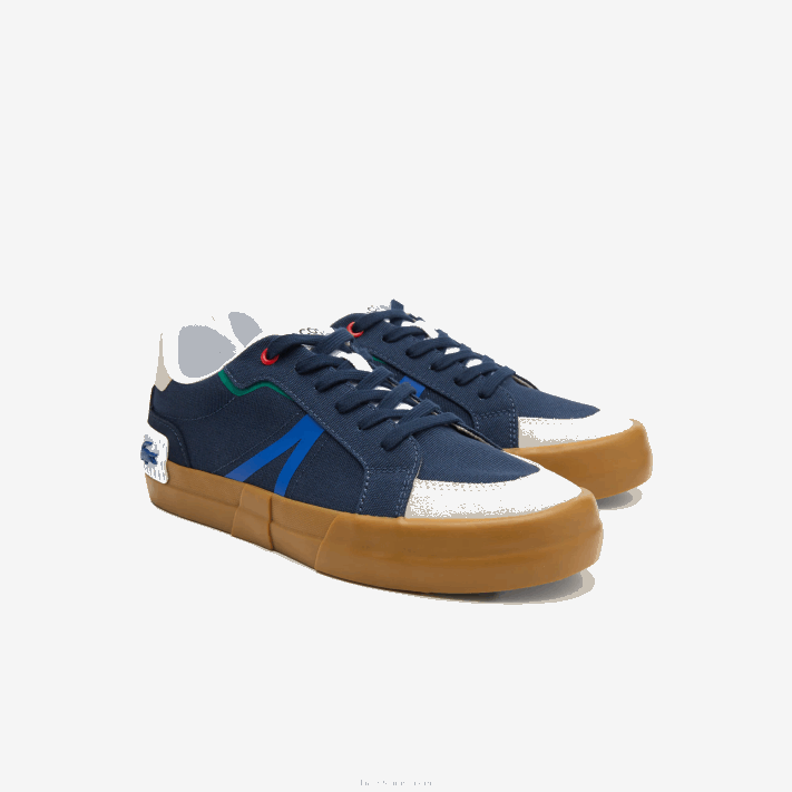 Lacoste l004 tênis sola de goma têxtil homens goma de mascar gu1 88BL1856 - Image 2