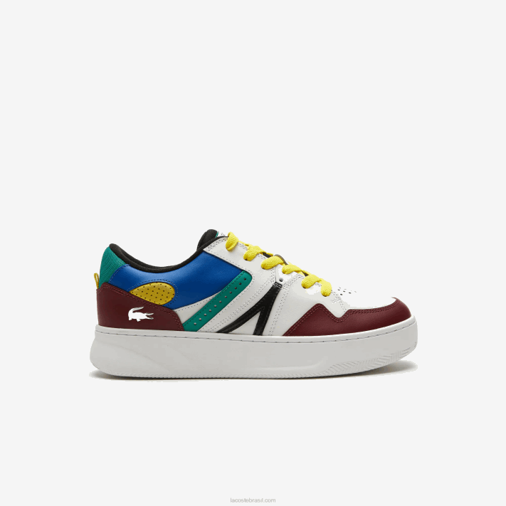 lacoste_l005_tenis_de_couro_homens_vinho_branco_2h2_88bl1822.png Lacoste l005 tênis de couro homens vinho branco 2h2 88BL1822 - Image 1