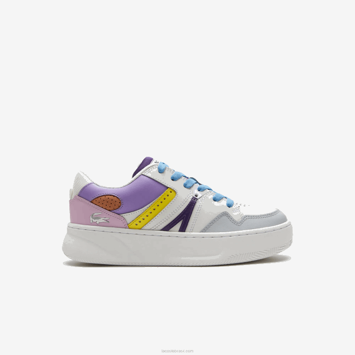 lacoste_l005_tenis_de_couro_mulheres_branco_roxo_claro_1t6_88bl2714.png Lacoste l005 tênis de couro mulheres branco roxo claro 1t6 88BL2714 - Image 1