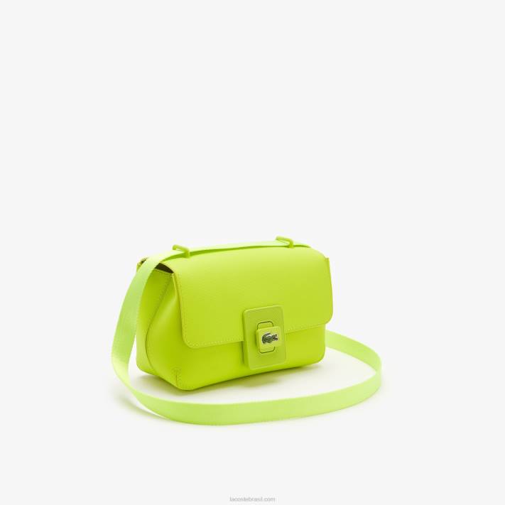 Lacoste l.12.12 bolsa cruzada com fecho de metal mulheres limão k83 88BL2851 - Image 3