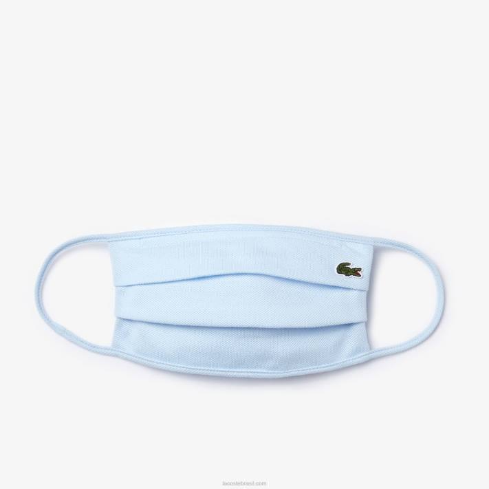 Lacoste l.12.12 máscara de proteção facial piquê de algodão homens azul claro t01 88BL2323 - Image 1