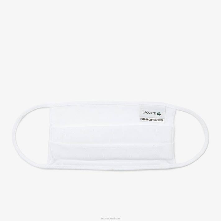 Lacoste l.12.12 máscara de proteção facial piquê de algodão homens branco 001 88BL2322 - Image 3