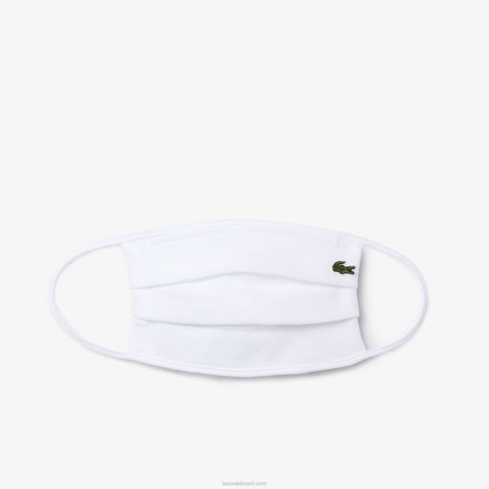 lacoste_l_12_12_mascara_de_protecao_facial_pique_de_algodao_homens_branco_001_88bl2322.jpg Lacoste l.12.12 máscara de proteção facial piquê de algodão homens branco 001 88BL2322 - Image 1
