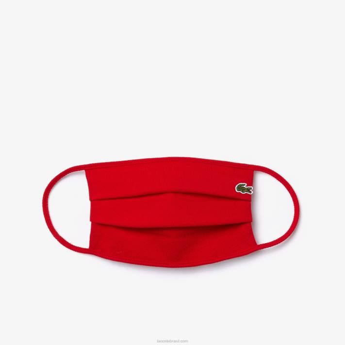 Lacoste l.12.12 máscara de proteção facial piquê de algodão homens vermelho 240 88BL2321 - Image 1