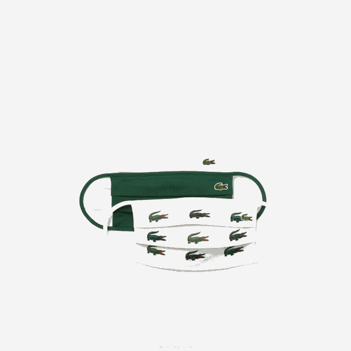 Lacoste l.12.12 máscaras faciais de algodão pacote com 3 homens verde branco 2bt 88BL2290 - Image 1