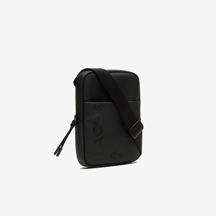 Lacoste l.12.12 pequena bolsa plana com zíper de marca homens preto 000 88BL2008 - Image 4