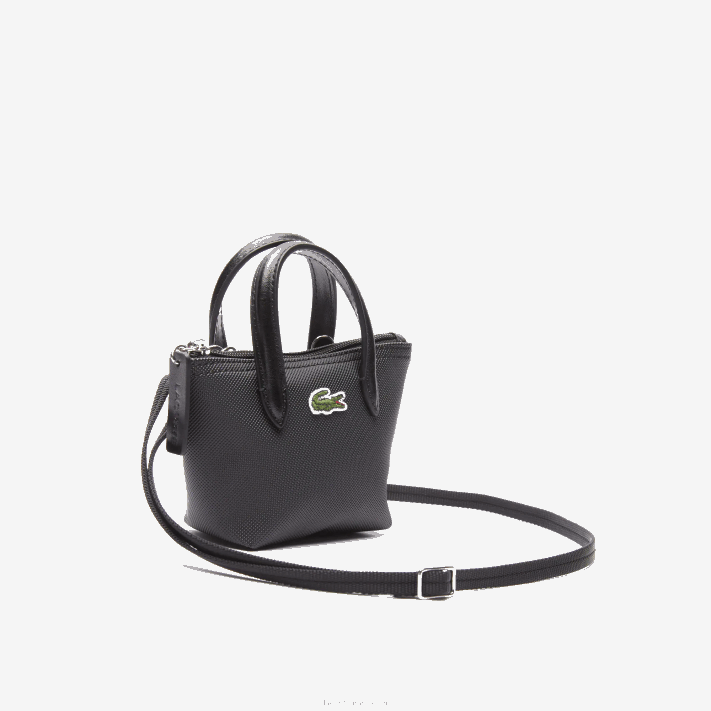 Lacoste l.12.12 sacola de compras com alça removível mulheres preto 000 88BL2886 - Image 5