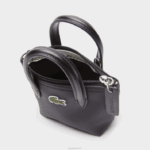 Lacoste l.12.12 sacola de compras com alça removível mulheres preto 000 88BL2886 - Image 6