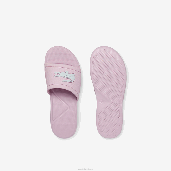 Lacoste l.30 lâminas sintéticas crianças rosa claro e branco 208 88BL3233 - Image 4