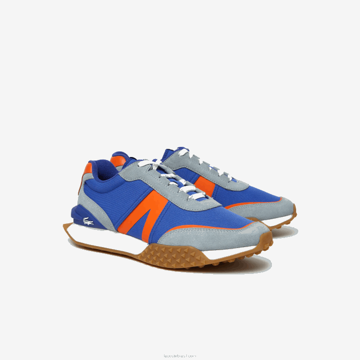 Lacoste l-spin deluxe couro de inverno e sapatos ao ar livre têxteis homens azul laranja ba1 88BL1780 - Image 2