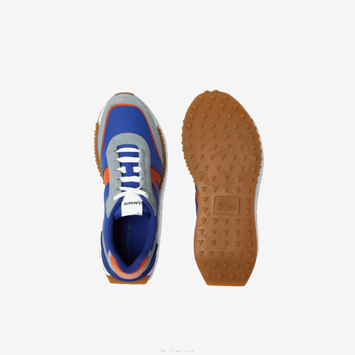 Lacoste l-spin deluxe couro de inverno e sapatos ao ar livre têxteis homens azul laranja ba1 88BL1780 - Image 4