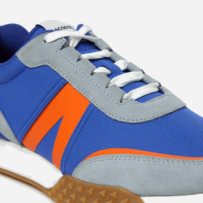 Lacoste l-spin deluxe couro de inverno e sapatos ao ar livre têxteis homens azul laranja ba1 88BL1780 - Image 6