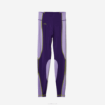 Lacoste leggings esportivas color block com efeito de malha mulheres roxo 50w 88BL2533 - Image 5