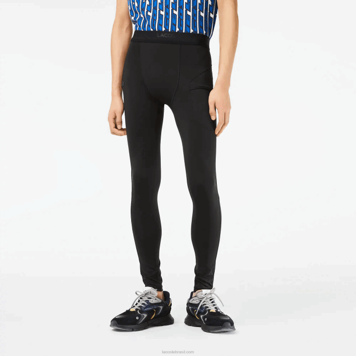 Lacoste leggings esportivas de poliéster reciclado homens preto 031 88BL509 - Image 2