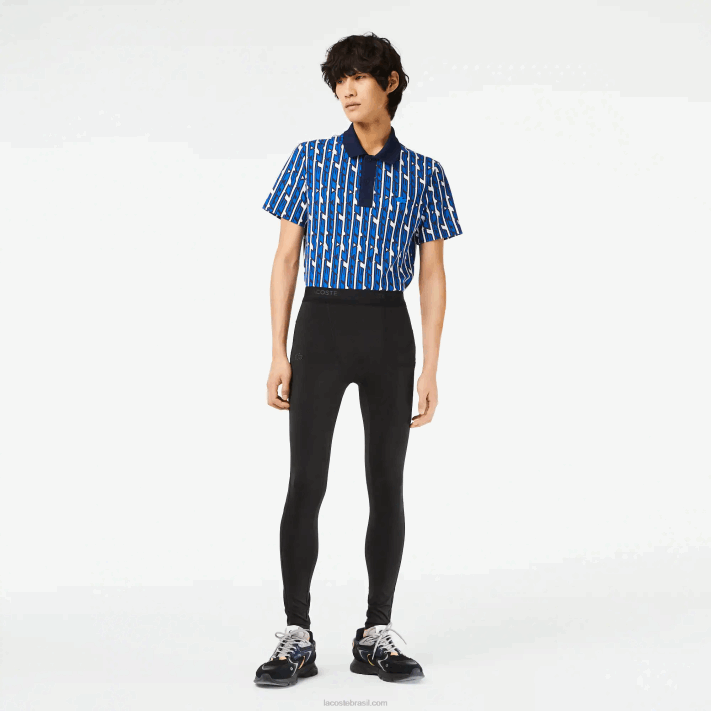 Lacoste leggings esportivas de poliéster reciclado homens preto 031 88BL509 - Image 1