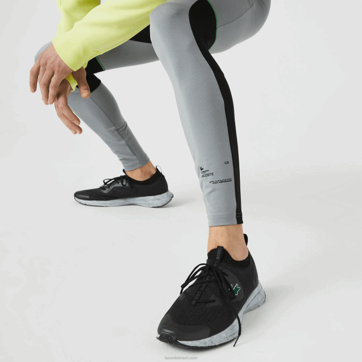 Lacoste leggings esportivas homens chine cinza preto branco s1y 88BL1139 - Image 7