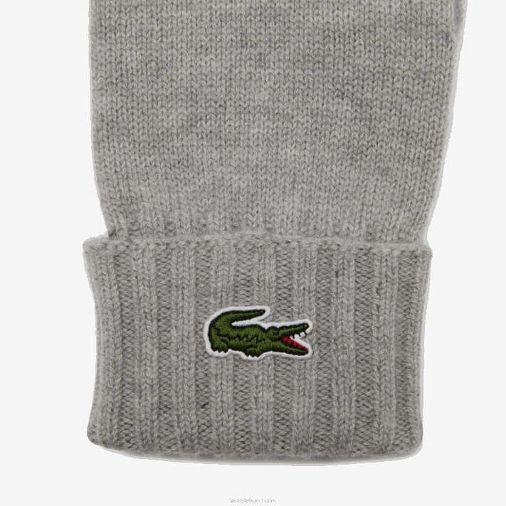Lacoste luvas de jérsei de lã homens ano chine cinza 88BL2337 - Image 3