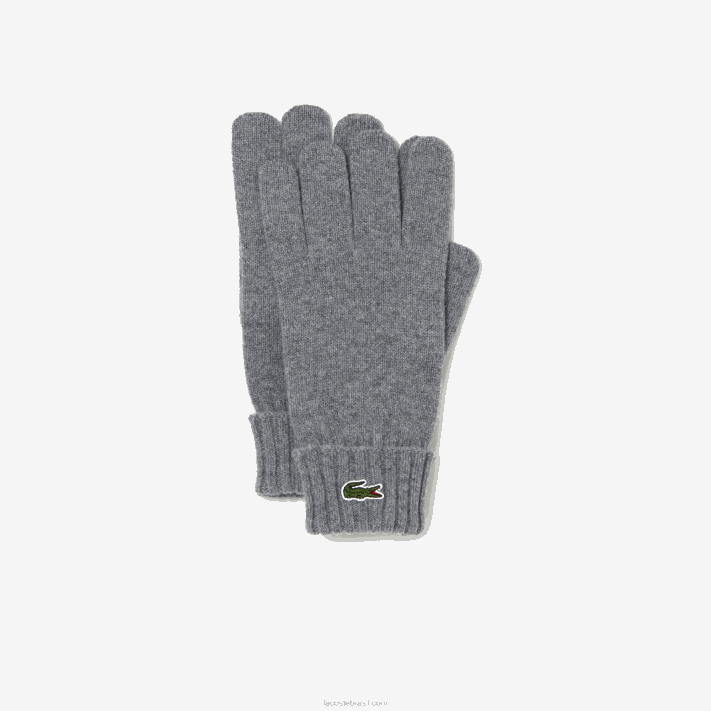 Lacoste luvas de jérsei de lã homens ano chine cinza 88BL2337 - Image 1