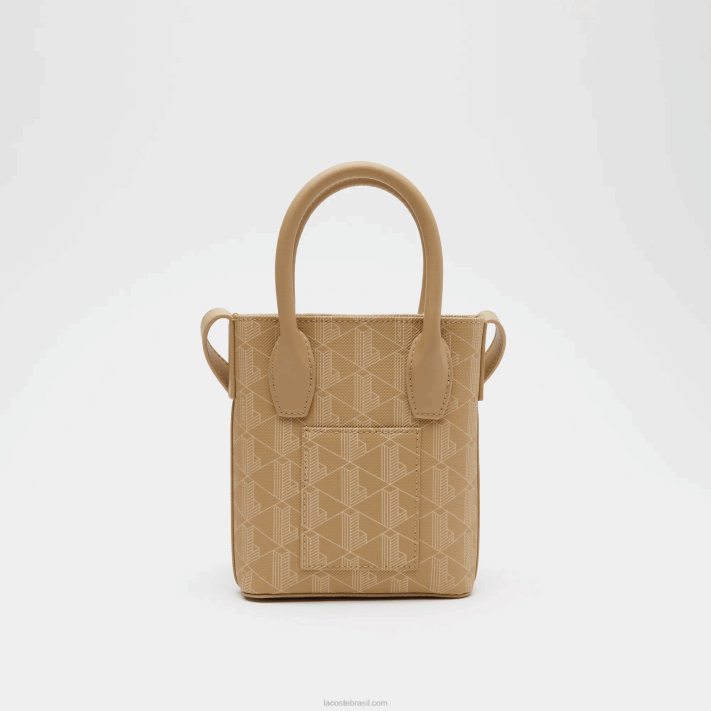 Lacoste mini bolsa com estampa de monograma mulheres viennois bege l01 88BL2790 - Image 2