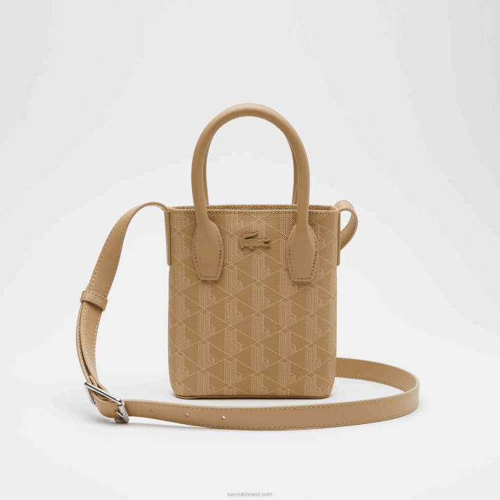 Lacoste mini bolsa com estampa de monograma mulheres viennois bege l01 88BL2790 - Image 1