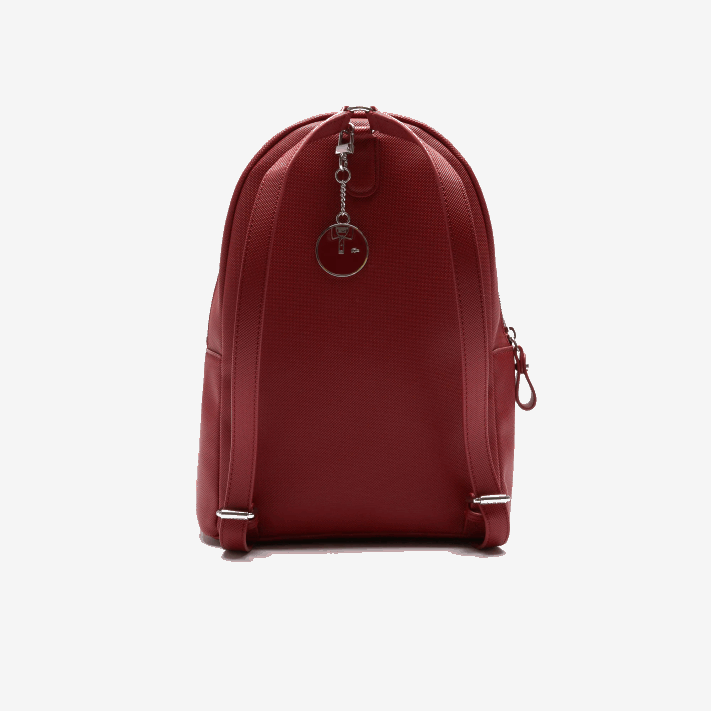 Lacoste mochila clássica diária em lona piquê revestida mulheres bordeaux c88 88BL2845 - Image 2