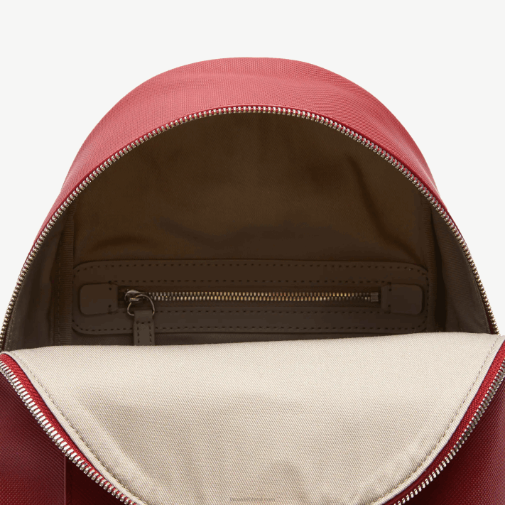 Lacoste mochila clássica diária em lona piquê revestida mulheres bordeaux c88 88BL2845 - Image 3