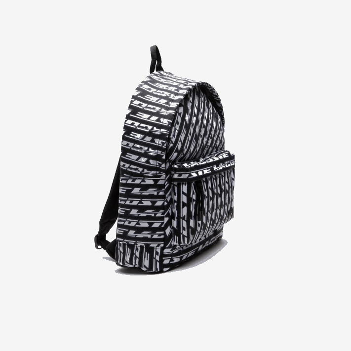 Lacoste mochila com estampa de logo neocroc homens mono noir blanc l57 88BL1942 - Image 4