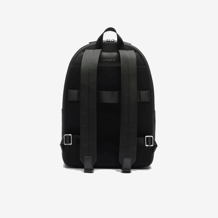 Lacoste mochila de couro chantaco com costura fosca homens preto 000 88BL2022 - Image 3