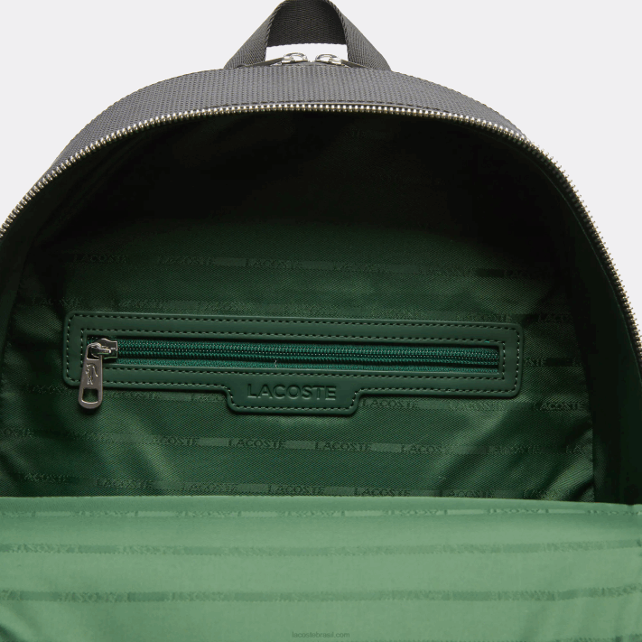 Lacoste mochila de couro chantaco com costura fosca homens preto 000 88BL2022 - Image 6