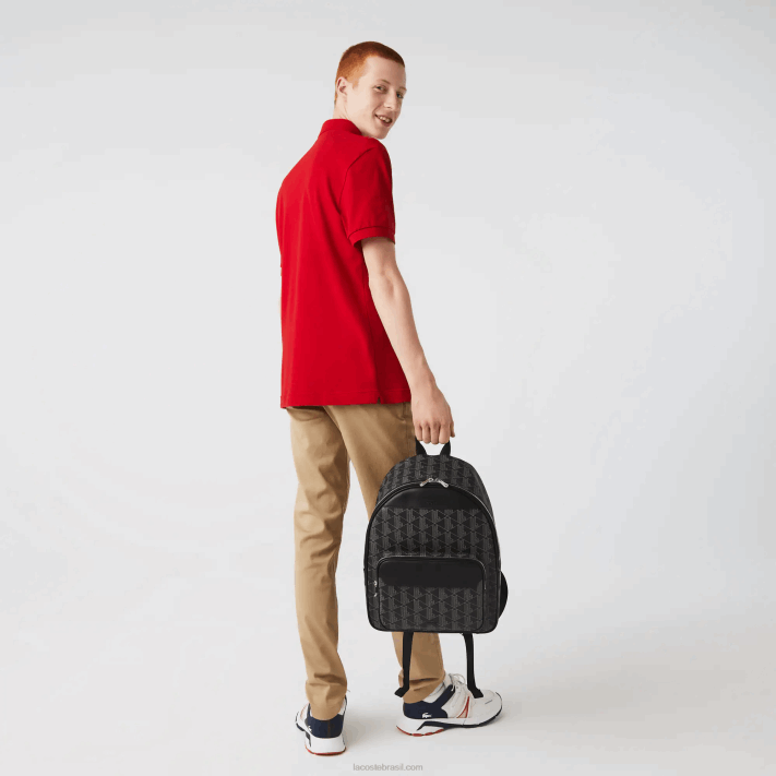 lacoste_mochila_de_lona_com_monograma_the_blend_homens_monograma_noir_gris_h45_88bl2058.png Lacoste mochila de lona com monograma the blend homens monograma noir gris h45 88BL2058 - Image 1
