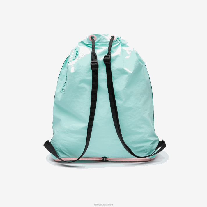 Lacoste mochila de nylon dobrável de banda de marca mulheres seringat flúor lotus k10 88BL2056 - Image 3