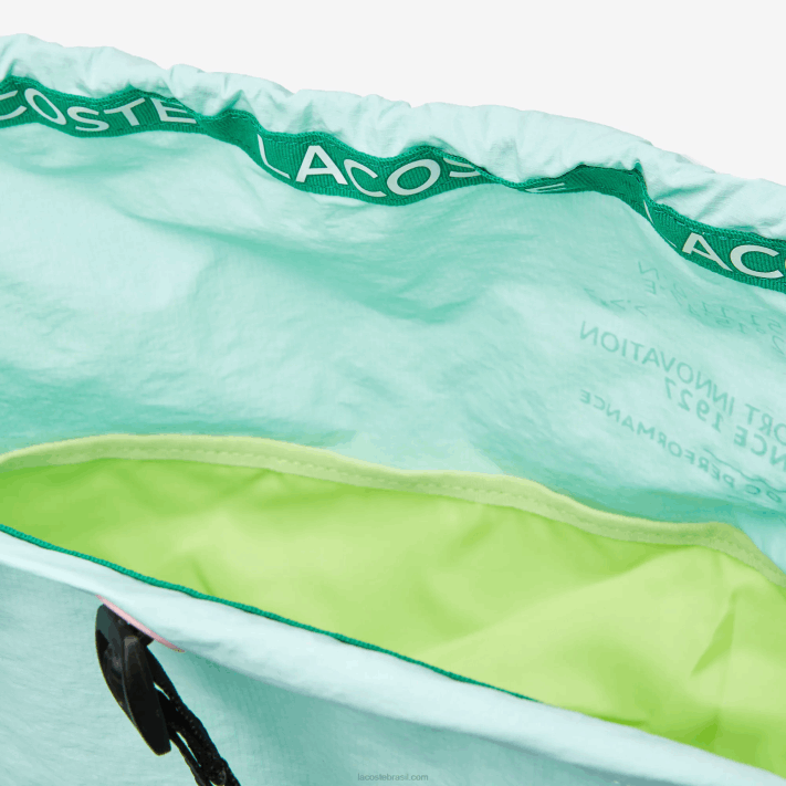 Lacoste mochila de nylon dobrável de banda de marca mulheres seringat flúor lotus k10 88BL2056 - Image 4