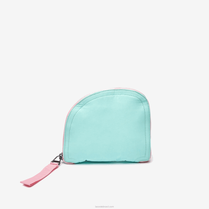 Lacoste mochila de nylon dobrável de banda de marca mulheres seringat flúor lotus k10 88BL2056 - Image 5