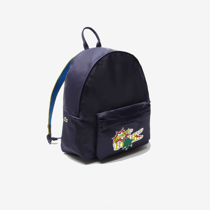 Lacoste mochila estampada em quadrinhos homens fuzileiro naval 166 marina k99 88BL2109 - Image 4