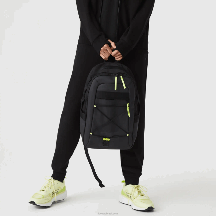 Lacoste mochila impermeável com cordão elástico homens noir cal k68 88BL2085 - Image 1