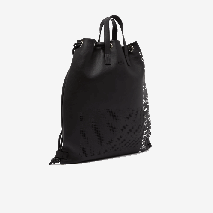 Lacoste mochila plana coordenada geográfica contrastante mulheres preto branco 279 88BL2105 - Image 5