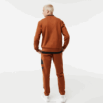 Lacoste moletom clássico de algodão com letras contrastantes homens marrom 3pb 88BL1040 - Image 3