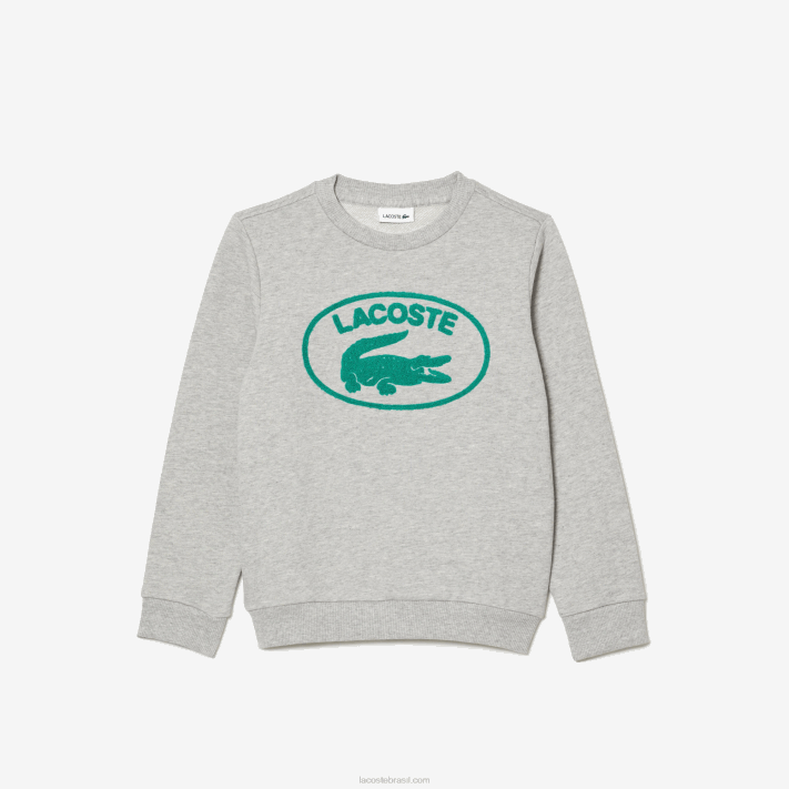 Lacoste moletom colorblock com marca contrastante crianças chine cinza cca 88BL3057 - Image 1