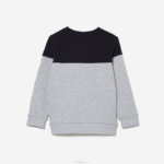 Lacoste moletom colorblock em flanela de algodão orgânico crianças chine azul marinho e6a 88BL3064 - Image 2