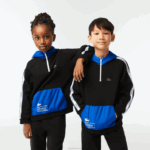 Lacoste moletom com capuz bolso canguru crianças preto azul 985 88BL3205