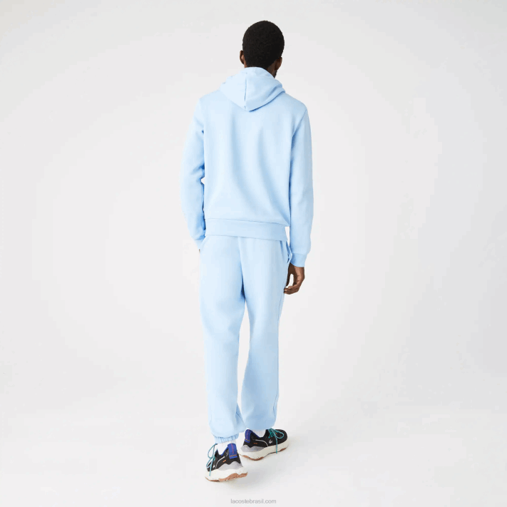 Lacoste moletom com capuz de algodão orgânico homens hbp azul 88BL267 - Image 3