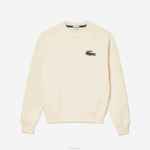 Lacoste moletom com distintivo de crocodilo de ajuste solto homens branco xfj 88BL324 - Image 4